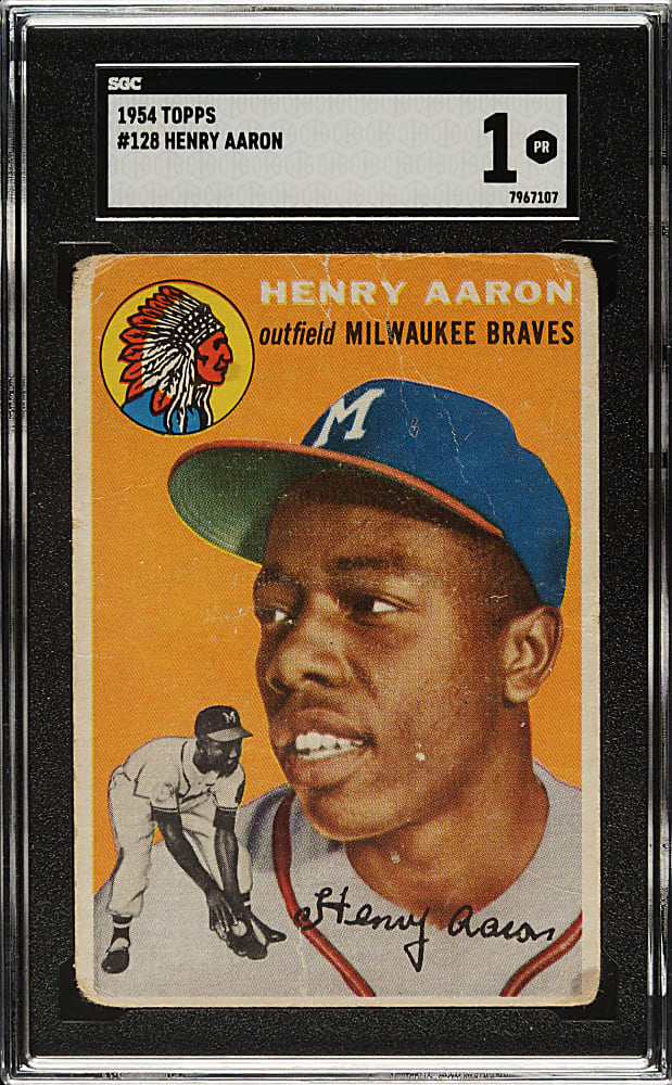 1954 Topps #128 Hank Aaron Rookie SGC POOR 1