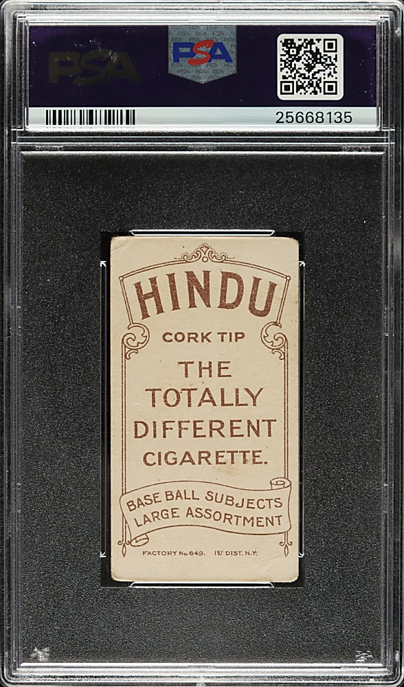 1909-1911 T206 White Border Orval Overall Portrait PSA VG 3 - Brown Hindu Back - 1 of 2 - Highest Graded!