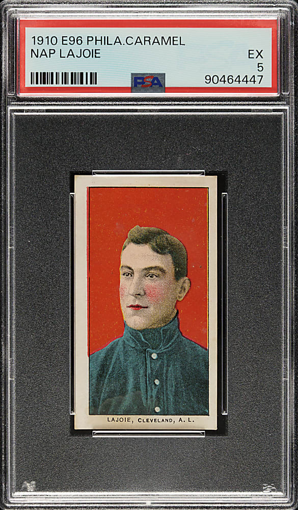 1910 E96 Philadelphia Caramel Nap Lajoie PSA EX 5