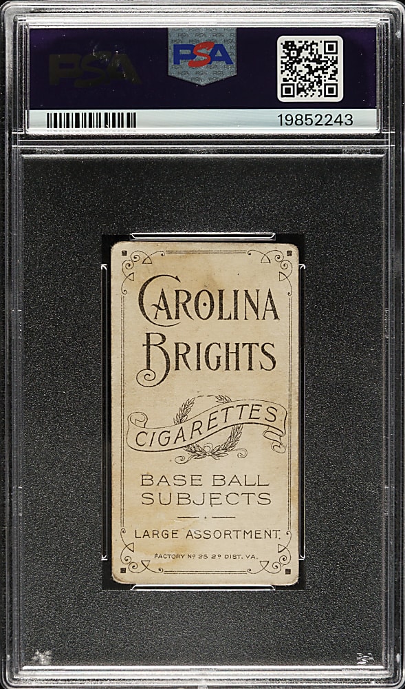 1909-1911 T206 White Border Larry Schlafly PSA GOOD 2 - Carolina Brights Back