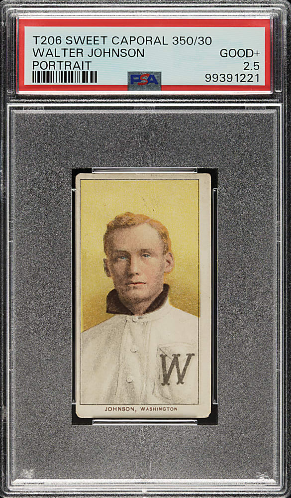 1909-1911 T206 White Border Walter Johnson Portrait PSA GOOD+ 2.5