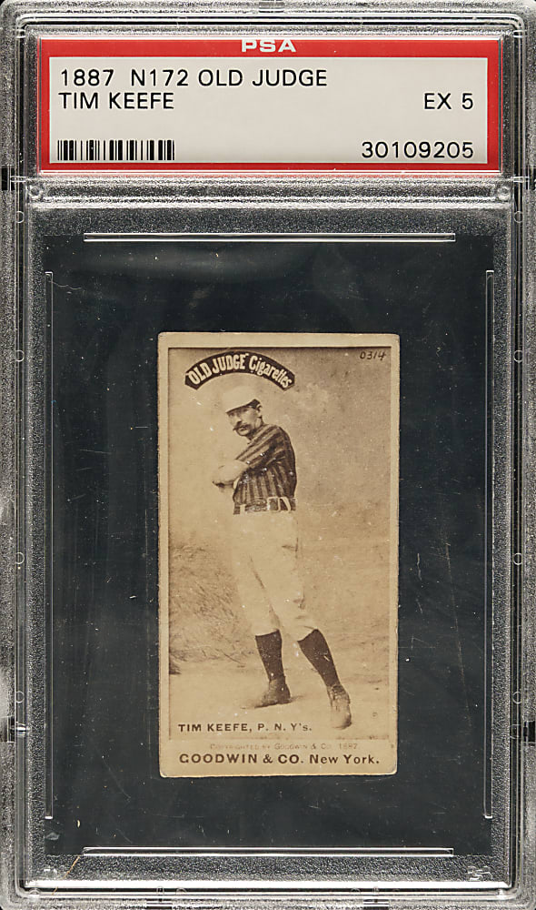 1889 N172 Old Judge Tim Keefe PSA EX 5 - 1 of 1 - Highest Graded!