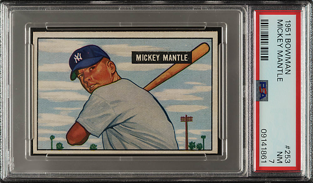 1951 Bowman #253 Mickey Mantle Rookie PSA NM 7