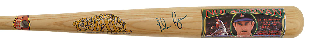 Nolan Ryan Signed Cooperstown Bat