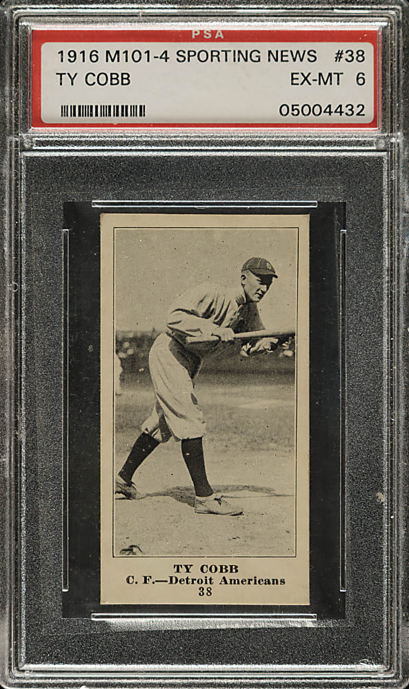 1916 M101-4 Sporting News #38 Ty Cobb PSA EX-MT 6