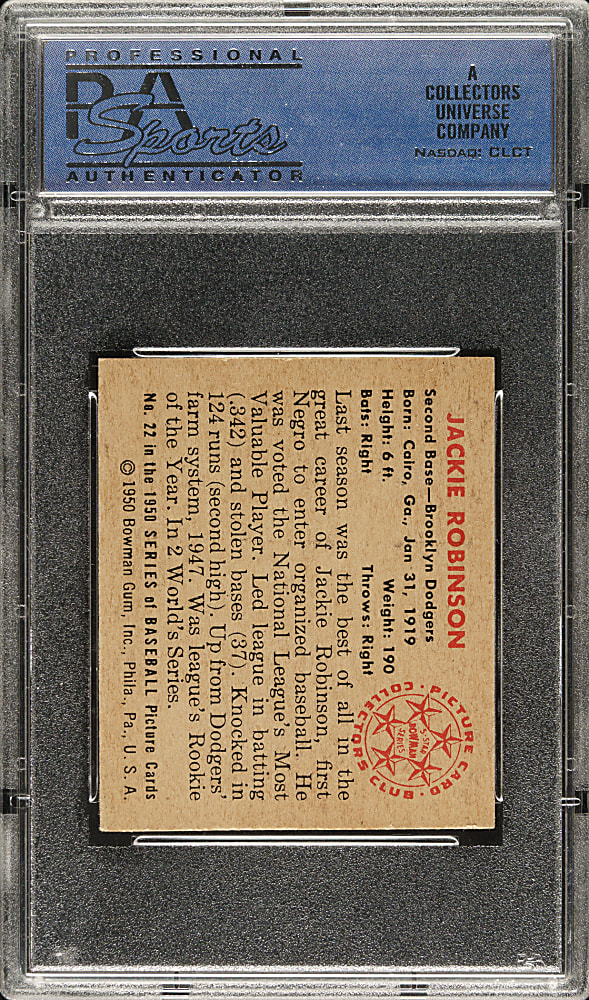1950 Bowman #22 Jackie Robinson PSA EX-MT 6