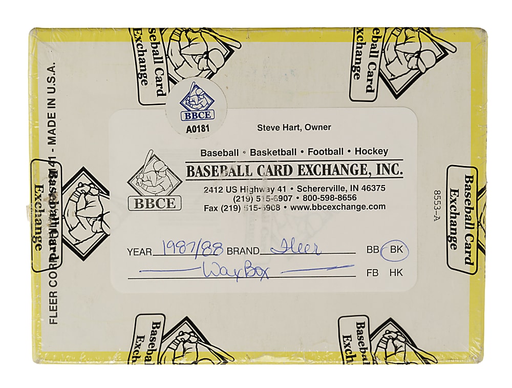 1987-1988 Fleer Basketball Unopened Wax Box (36 Packs) - BBCE