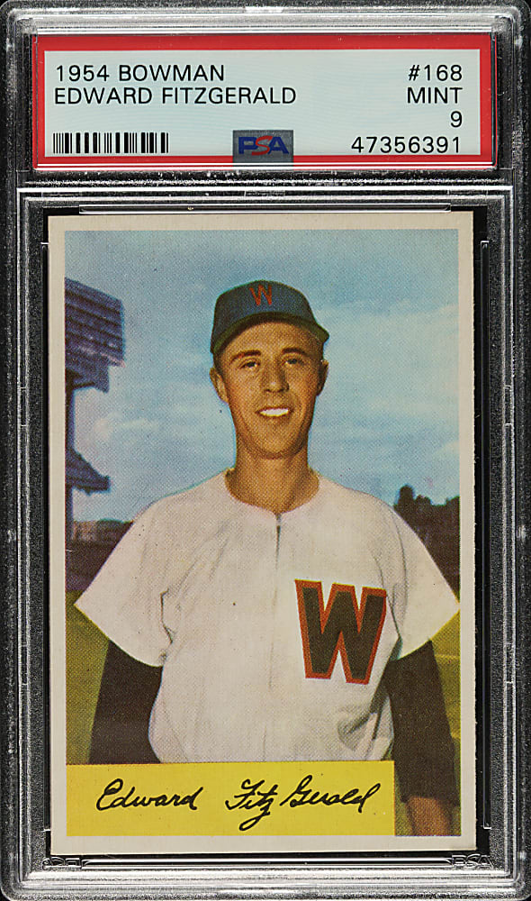1954 Bowman #168 Ed Fitzgerald PSA MINT 9 - Highest Graded!
