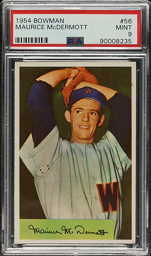 1954 Bowman #56 Maurice McDermott PSA MINT 9 - Highest Graded!