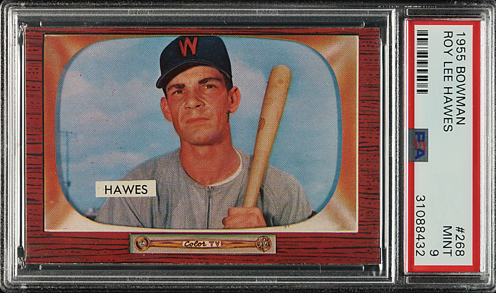 1955 Bowman #268 Roy Lee Hawes PSA MINT 9 - 1 of 3 - Highest Graded!