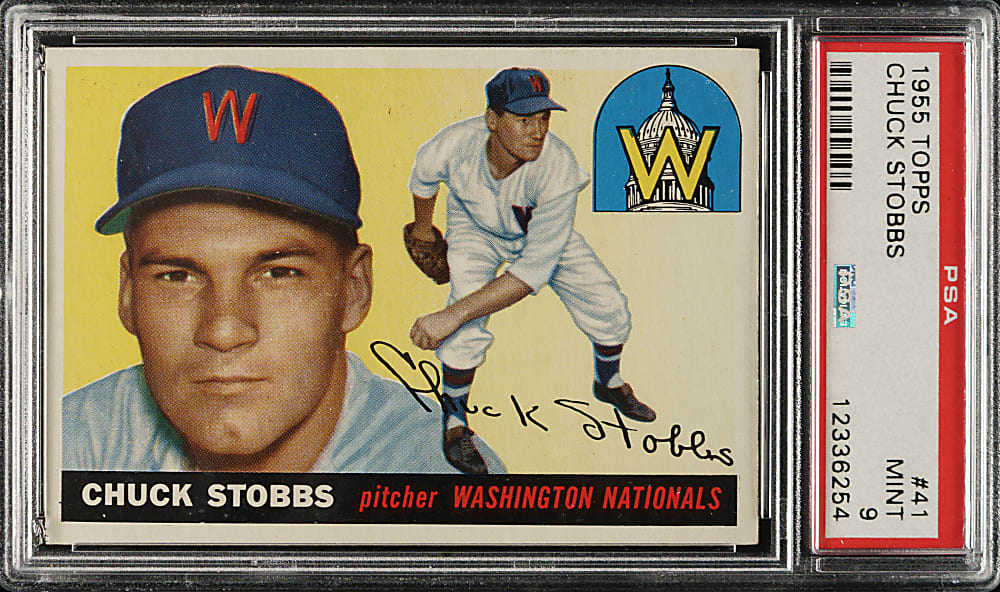 1955 Topps #41 Chuck Stobbs PSA MINT 9 - Highest Graded!