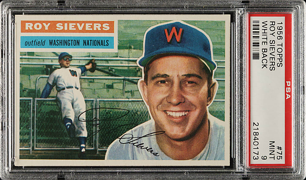 1956 Topps #75 Roy Sievers White Back PSA MINT 9