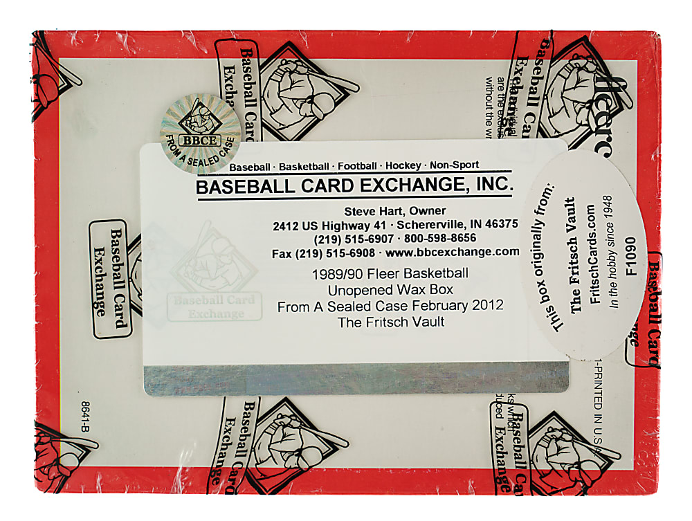 1989-1990 Fleer Basketball Unopened Wax Box (36 Packs) - BBCE and Ex-Fritsch - From a Sealed Case (FASC)
