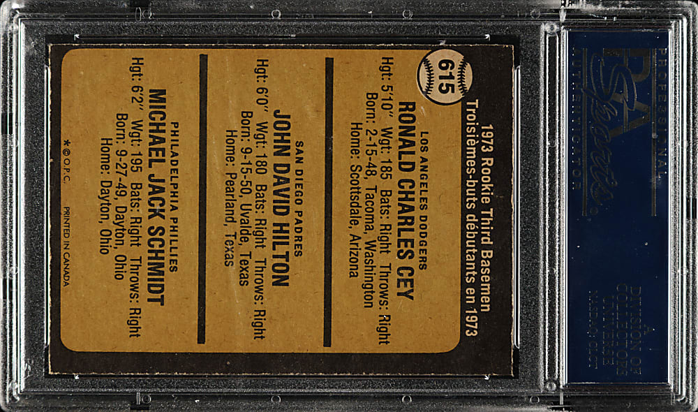 1973 O-Pee-Chee #615 Mike Schmidt Rookie PSA EX-MT 6