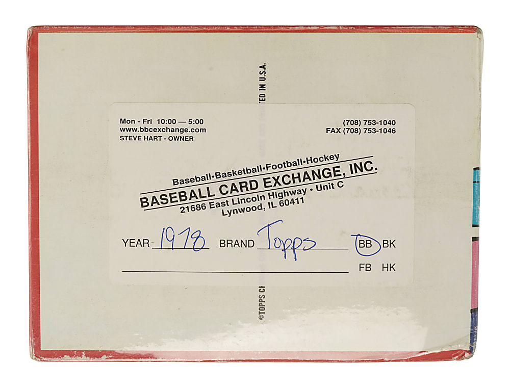 1978 Topps Unopened Wax Box (36 Packs) - BBCE