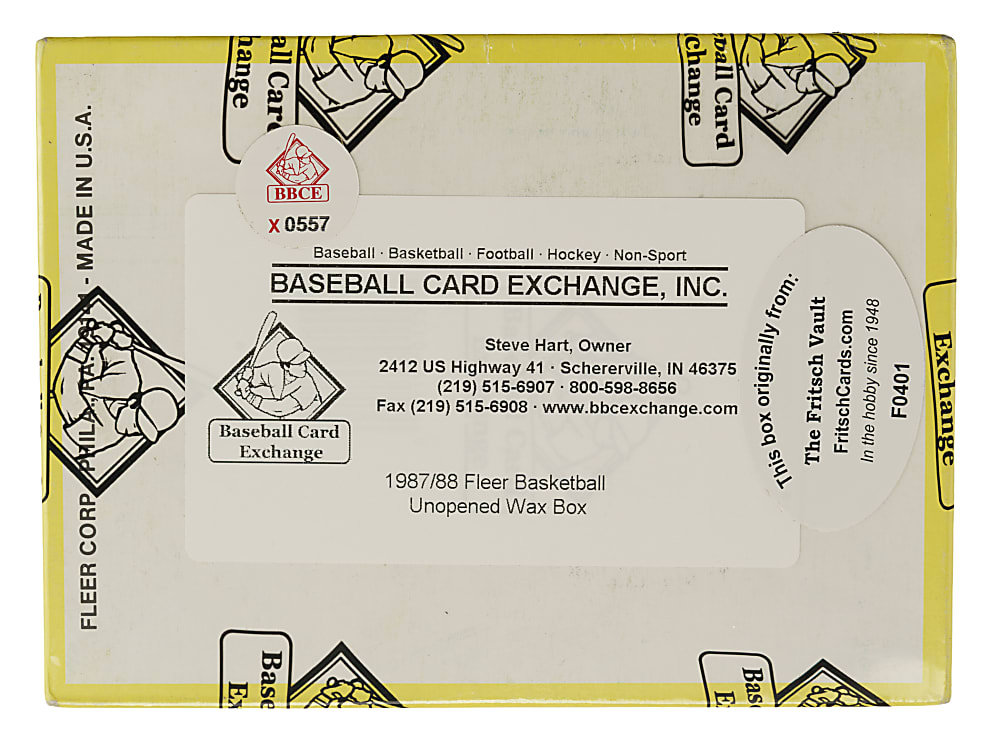 1987-1988 Fleer Basketball Unopened Wax Box (36 Packs) - BBCE and Ex-Fritsch