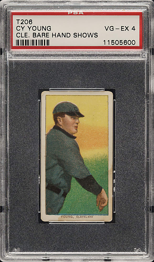 1909-1911 T206 White Border Cy Young Bare Hand Shows PSA VG-EX 4 - Sovereign 350 Back