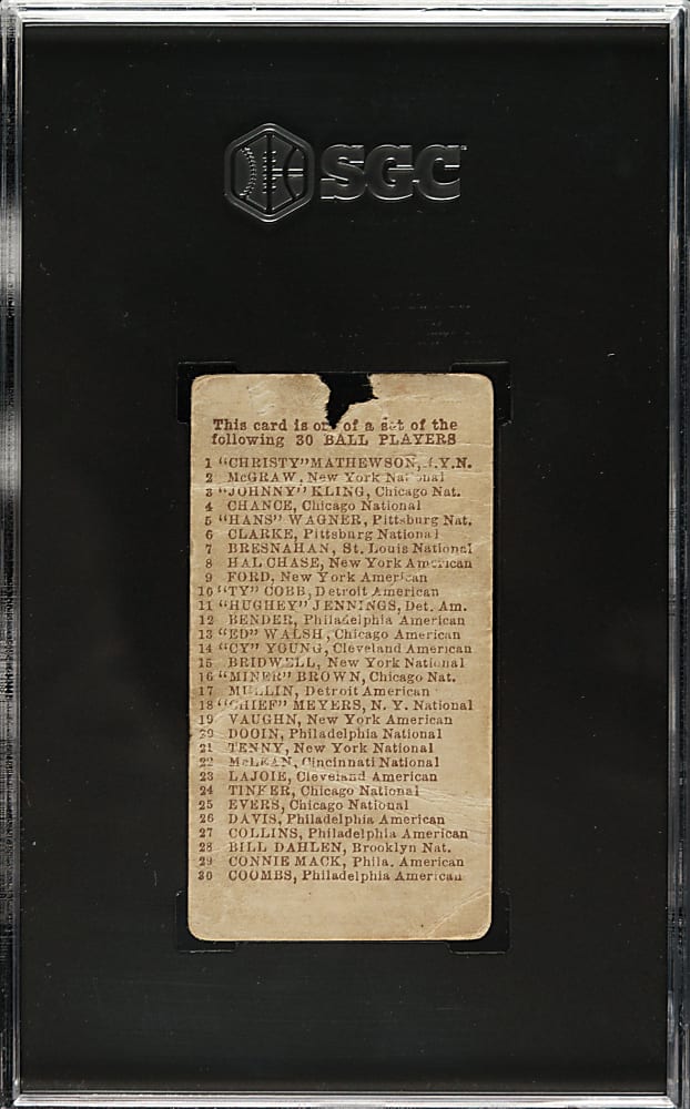 1910 E98 Anonymous "Set of 30" Connie Mack SGC POOR 1 - Green Background