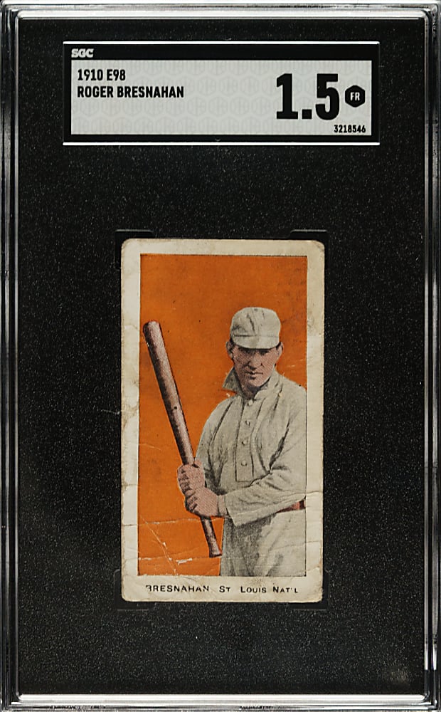 1910 E98 Anonymous "Set of 30" Roger Bresnahan SGC FAIR 1.5 - Orange Background