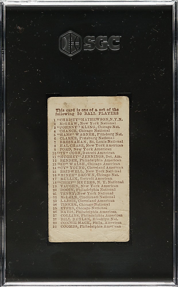 1910 E98 Anonymous "Set of 30" Roger Bresnahan SGC FAIR 1.5 - Orange Background