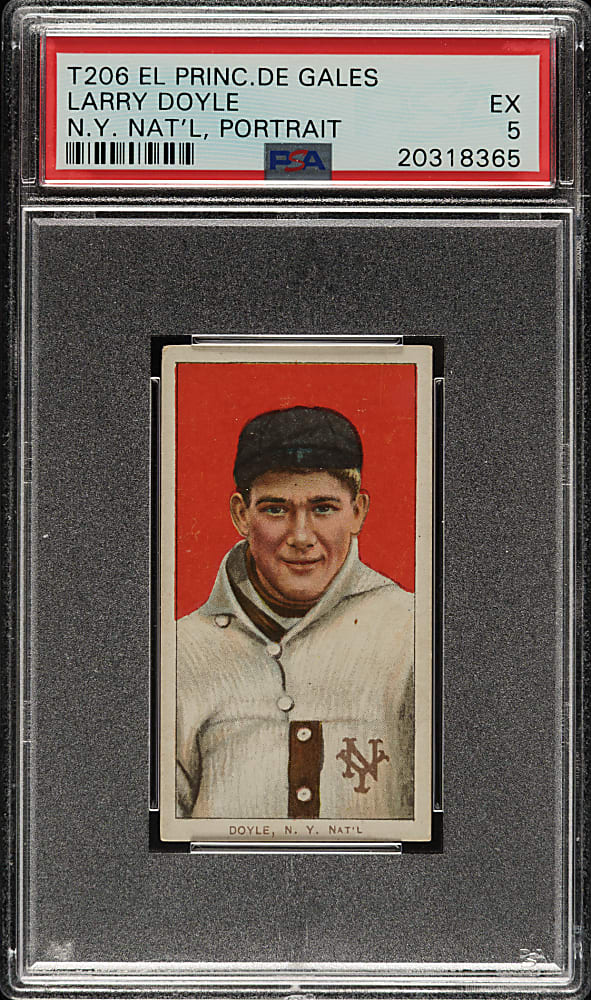 1909-1911 T206 White Border Larry Doyle Portrait PSA EX 5 - El Principe De Gales Back