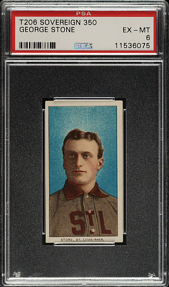 1909-1911 T206 White Border George Stone PSA EX-MT 6 - Sovereign 350 Back