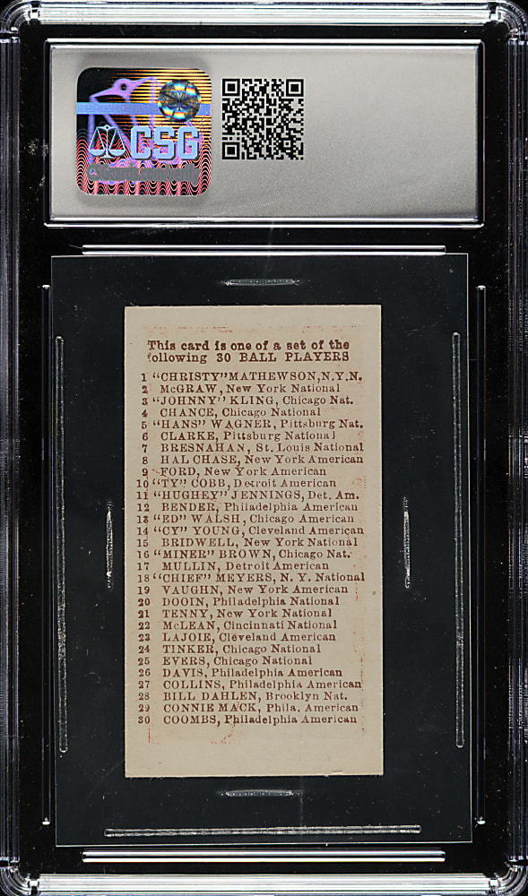 1910 E98 Anonymous "Set of 30" Johnny Evers CSG NM+ 7.5 - Red Background