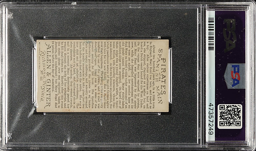 1888 N19 Allen & Ginter "Pirates of the Spanish Main" #35 Mary Read PSA EX 5