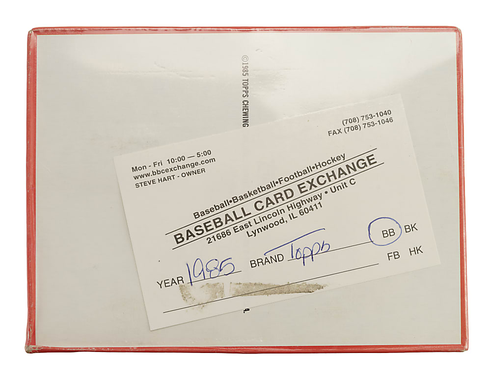 1985 Topps Unopened Wax Box (36 Packs) - BBCE