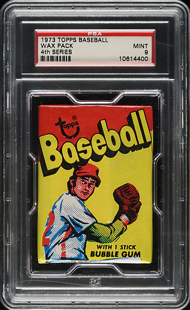 1973 Topps Fourth Series Unopened Wax Pack PSA MINT 9 (Pitching Wrapper)