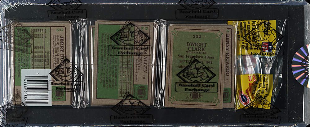 1984 Topps Football Unopened Rack Pack - Eric Dickerson Glossy NFL Stars Rookie on Top and Marcus Allen and Dwight Clark on Back - BBCE