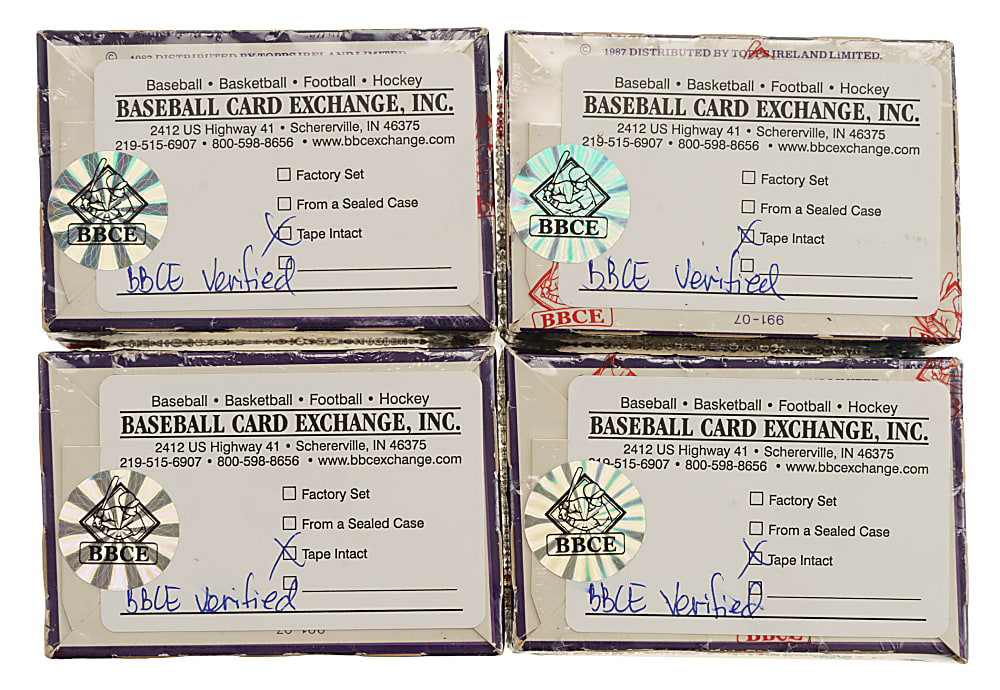 1987 Topps Traded Tiffany Factory-Sealed Unopened Set Collection (4 Sets, 528 Cards) - BBCE - Tape Intact!