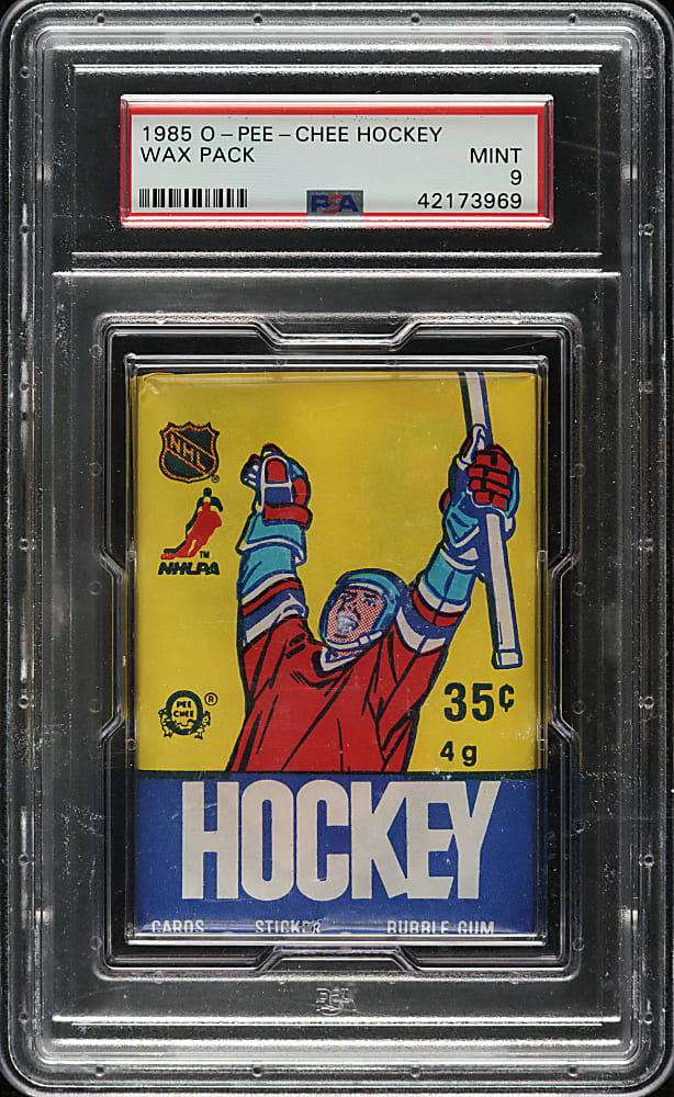 1985-1986 O-Pee-Chee Hockey Unopened Wax Pack PSA MINT 9 - Mario Lemieux Rookie Year!