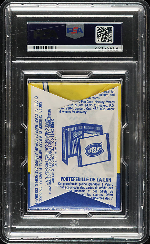 1985-1986 O-Pee-Chee Hockey Unopened Wax Pack PSA MINT 9 - Mario Lemieux Rookie Year!