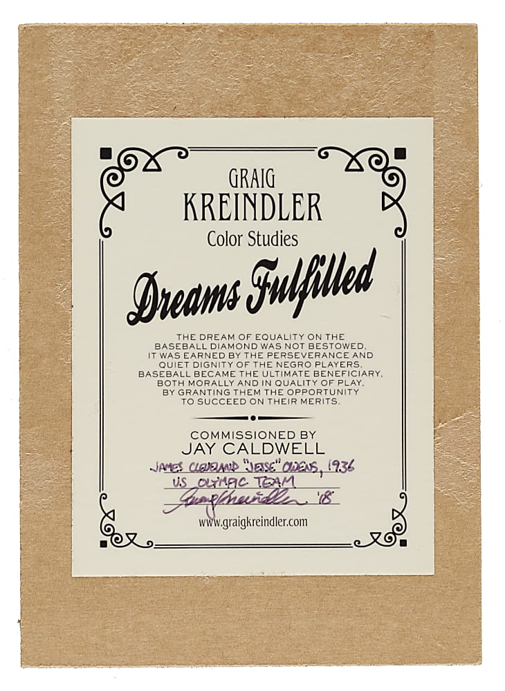 Jesse Owens Original Color Study Painting by Graig Kreindler