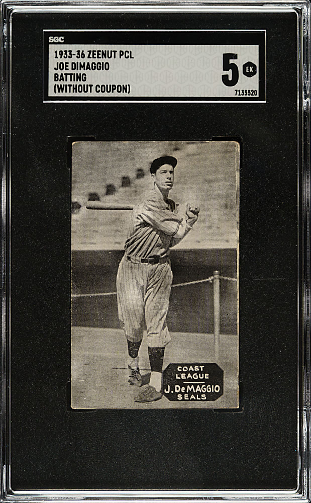 1934 Zeenut PCL Joe DiMaggio Batting Rookie SGC EX 5 - 1 of 1 - Highest Graded!
