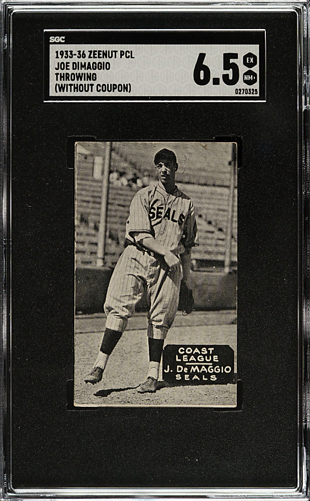 1935 Zeenut PCL Joe DiMaggio Throwing SGC EX/NM+ 6.5 - 1 of 1 - Highest Graded!