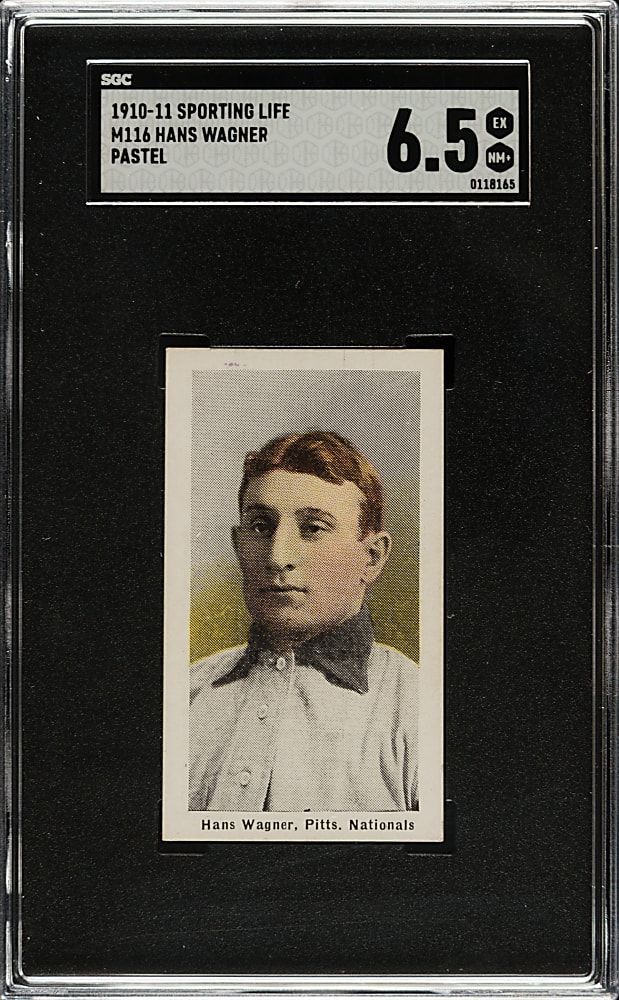 1910-1911 M116 Sporting Life Honus Wagner Pastel Background SGC EX/NM+ 6.5