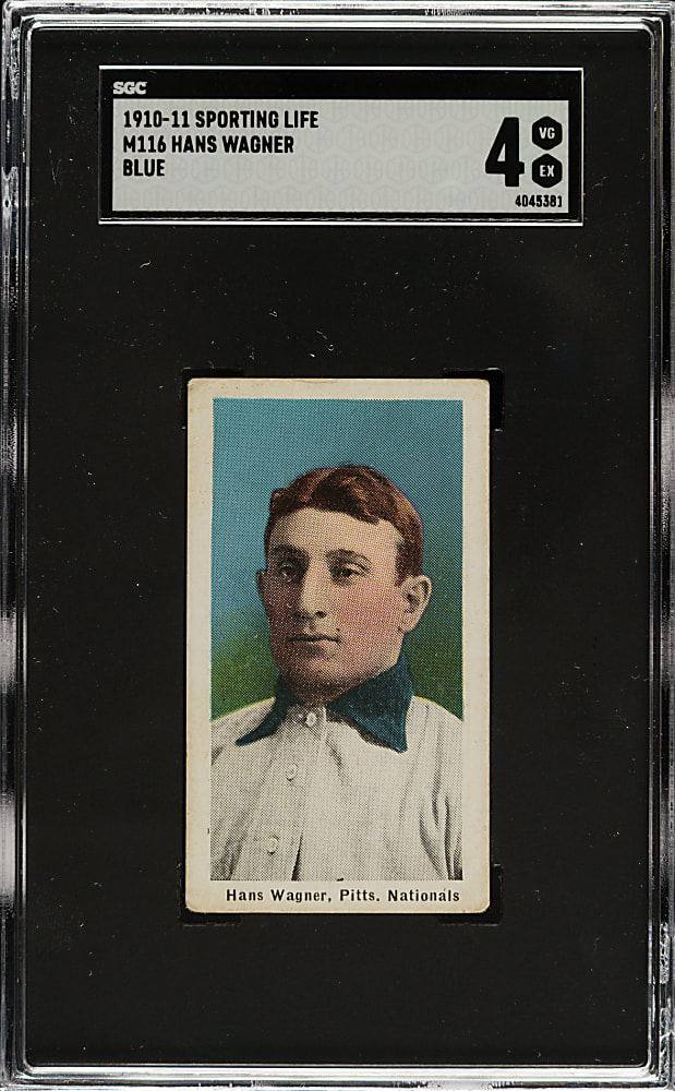 1910-1911 M116 Sporting Life Honus Wagner Blue Background SGC VG/EX 4