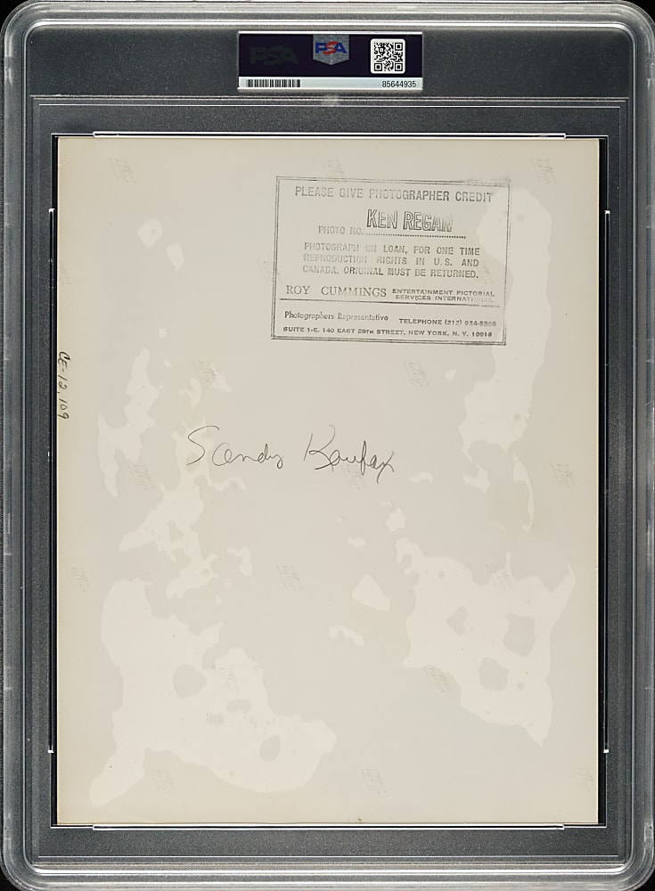 Circa 1960s Sandy Koufax Original Ken Regan Photograph PSA/DNA Type I
