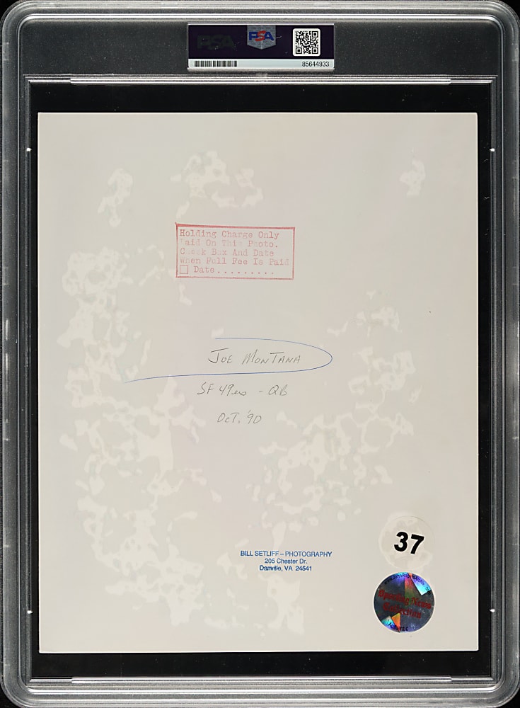 Circa 1990 Joe Montana Original Bill Setliff Photograph PSA/DNA Type I