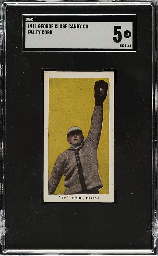 1911 E94 George Close Candy Ty Cobb SGC EX 5 - Gold Background