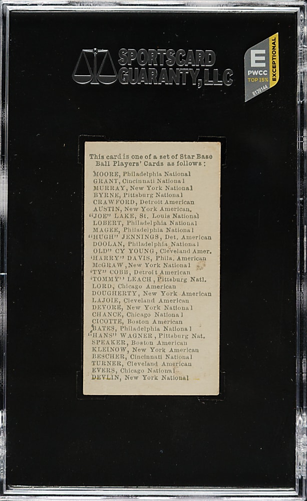 1911 E94 George Close Candy Ty Cobb SGC EX 5 - Gold Background