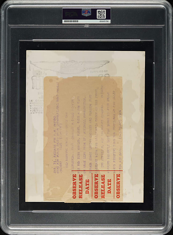 1943 Red Ruffing Original International News Service Photograph PSA/DNA Type I