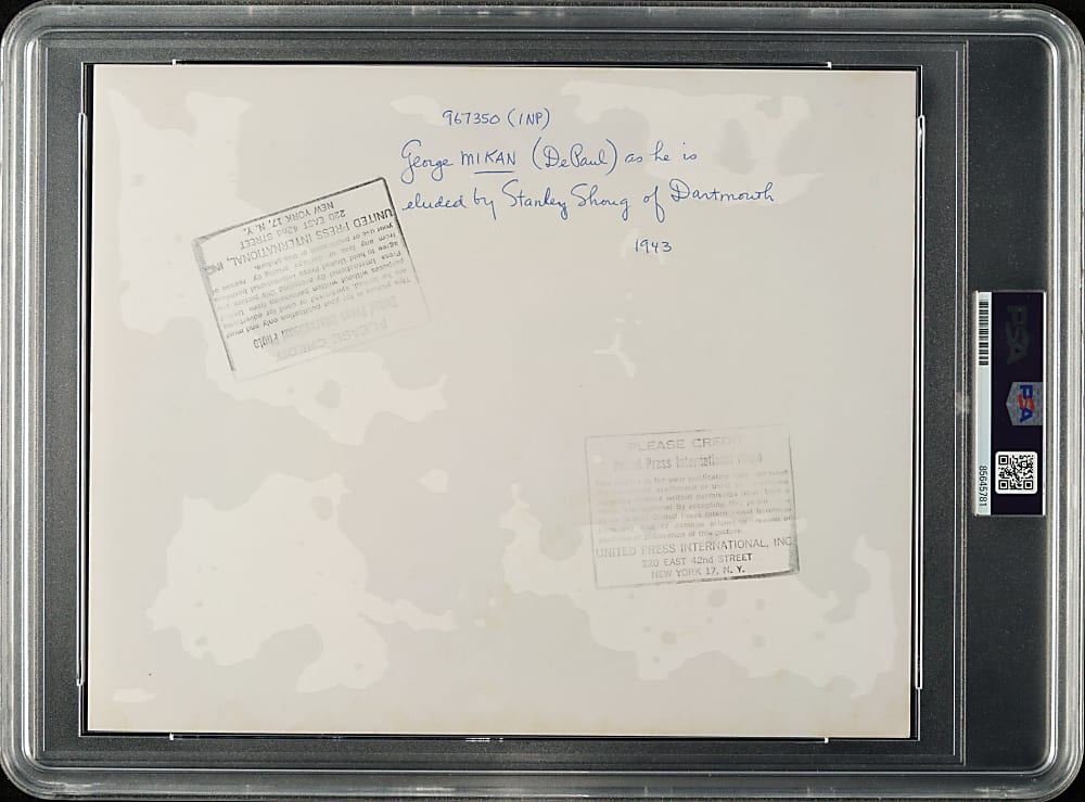 Circa 1958 George Mikan United Press International News Service Photograph PSA/DNA Type II