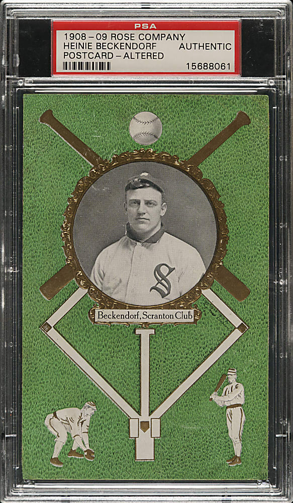 1908 PC760 Rose Company Postcard Heinie Beckendorf - PSA