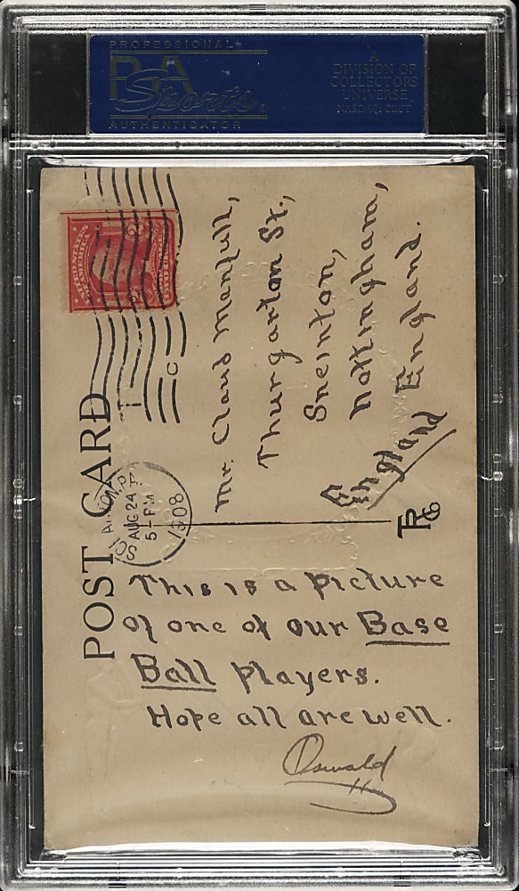 1908 PC760 Rose Company Postcard Heinie Beckendorf - PSA