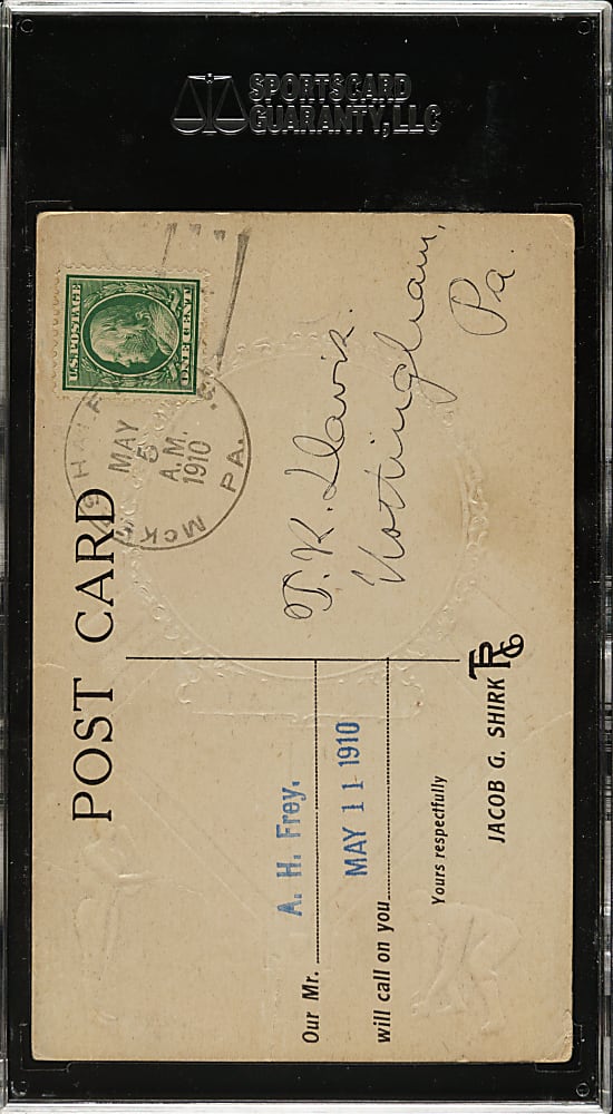 1908 PC760 Rose Company Postcard Ed Killian SGC POOR 10