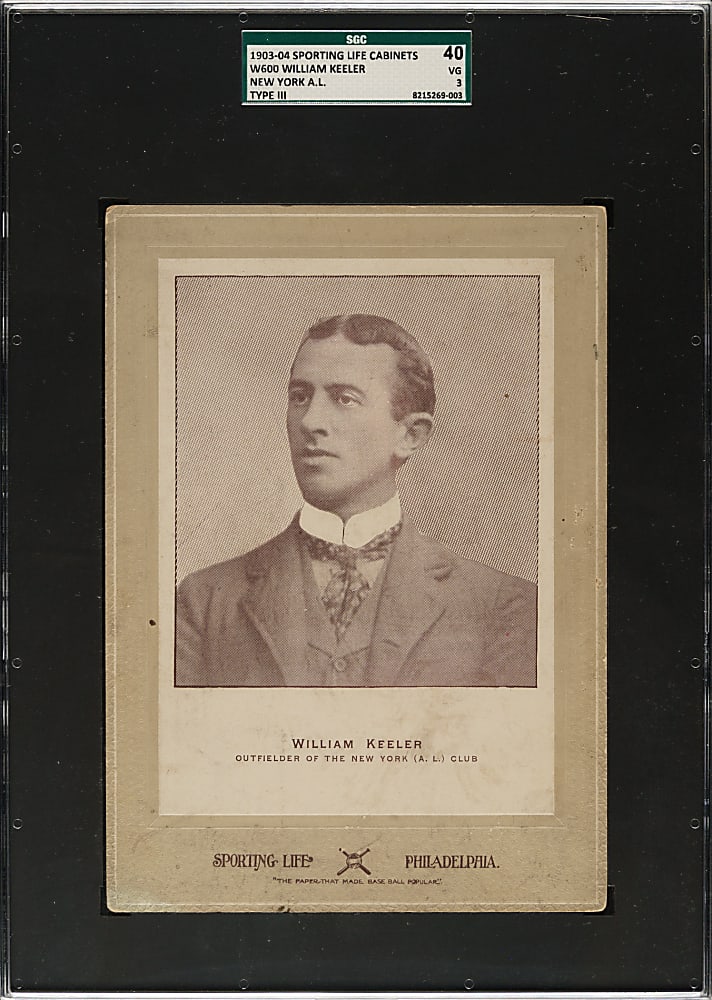 1902-1911 W600 Sporting Life Cabinet Willie Keeler New York (Type 3 Mount) SGC VG 40