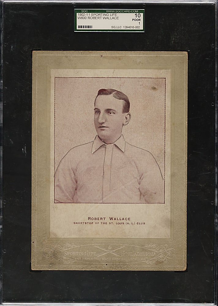 1902-1911 W600 Sporting Life Cabinet Bobby Wallace (Type 4 Mount) SGC POOR 10